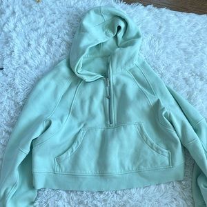 Teal lululemon half zip scuba hoodie